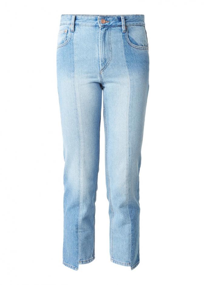 Hoge taille slim fit jeans met faded look