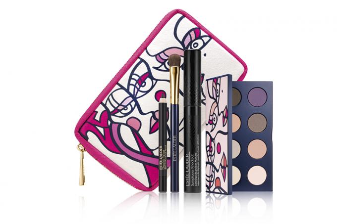 Pink Ribbon Knockout Eyes Collection van Estée Lauder (oogschaduwpalet, mascara, oogschaduwborstel en oogpotlood)