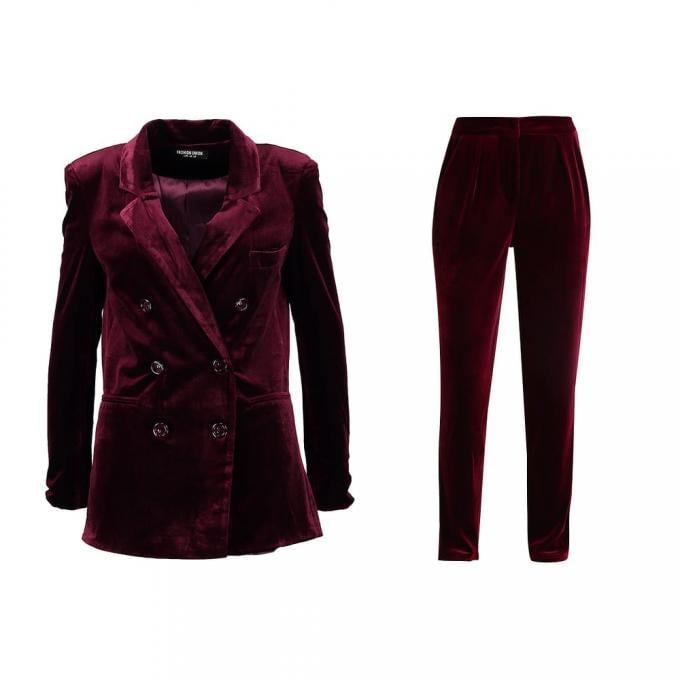 Burgundy suit