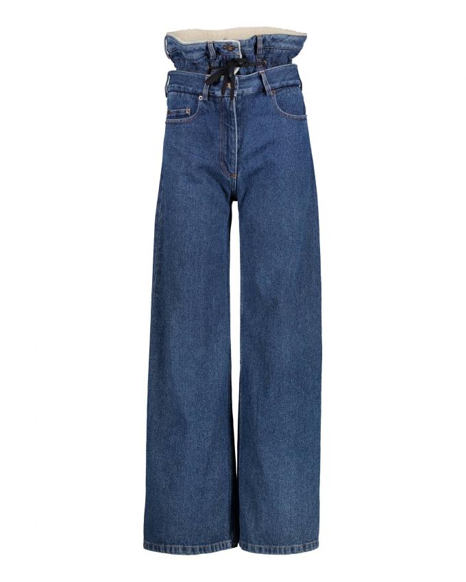 Hoge taille jeans met olifantenpijpen