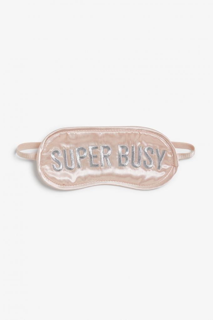 Slaapmasker met opschrift 'Super Busy'