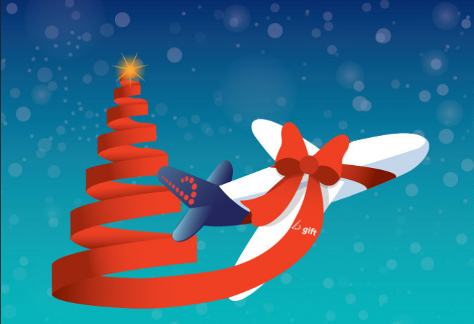 Een vlucht onder de kerstboom