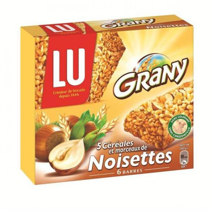 Grany barres céréales (pomme verte, chocolat ou noisettes)