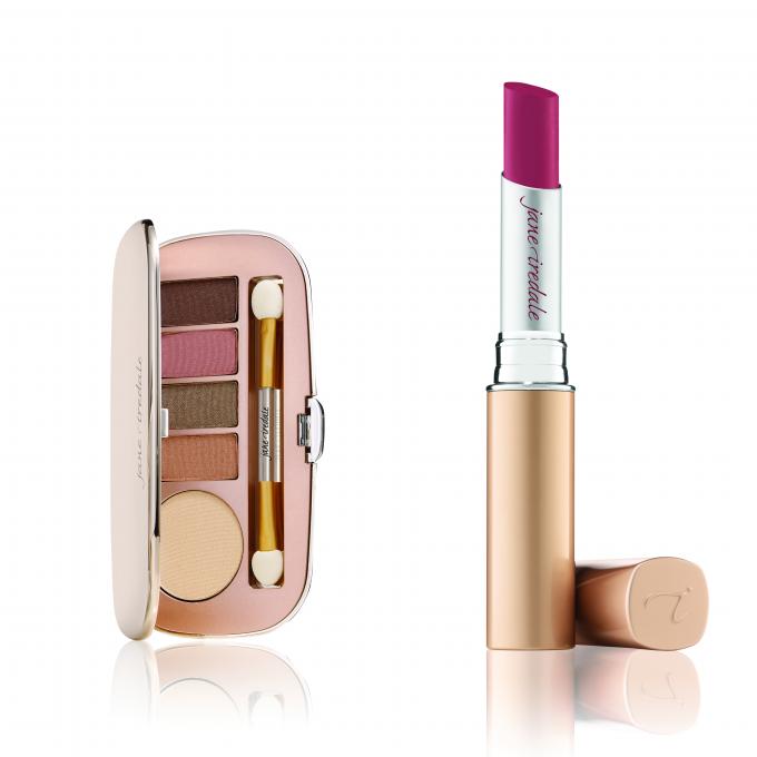 jane iredale - Naturally Glam eyeshadow kit en PureMoist lipstick Susan