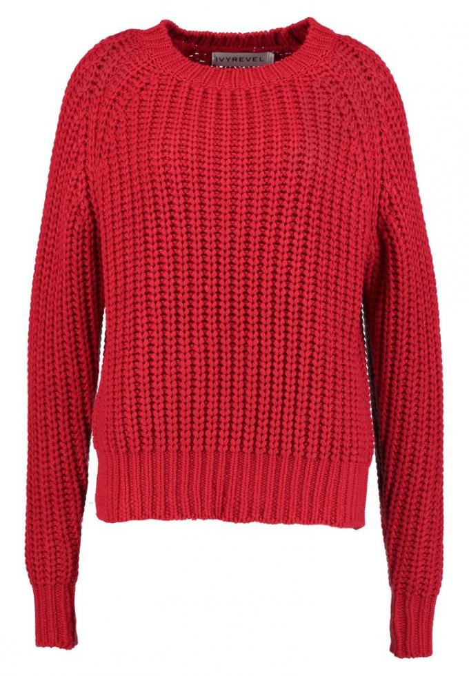 Dieprode gebreide sweater