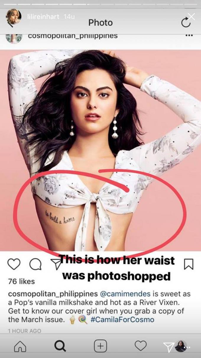 This is how her waist was photoshopped