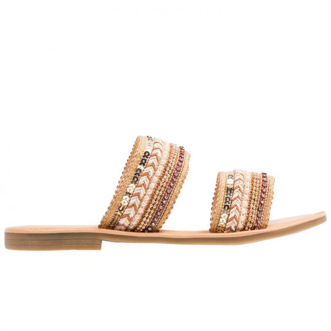 Boho slippers met pailletten