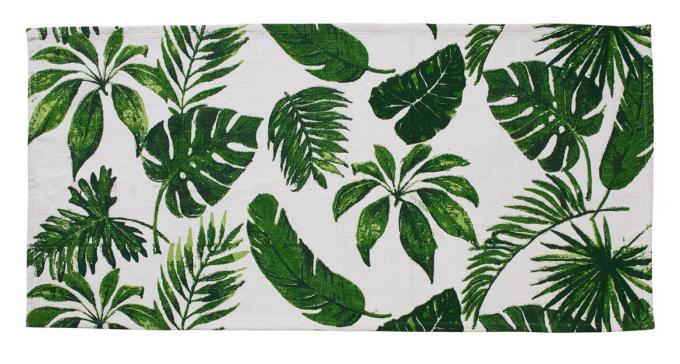 Carpette motifs feuilles vertes