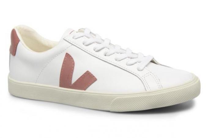 Lage sneakers met oudroze logo