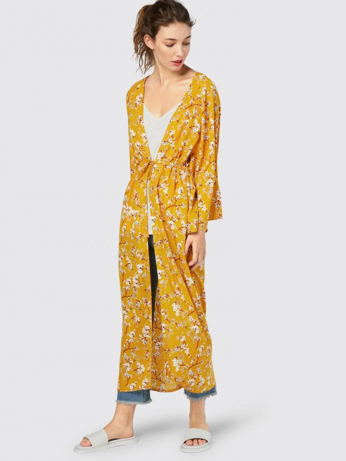 Kimono fleuri jaune