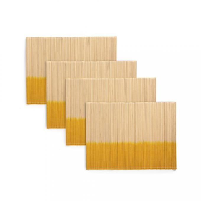 Lot de 4 sets de table bicolores en bambou