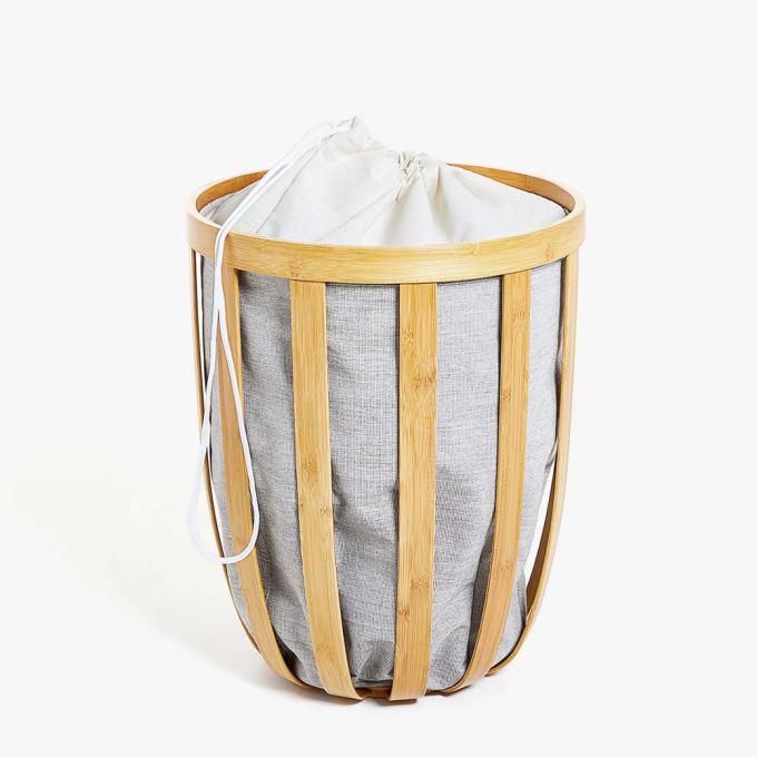 Panier à linge en bambou avec sac