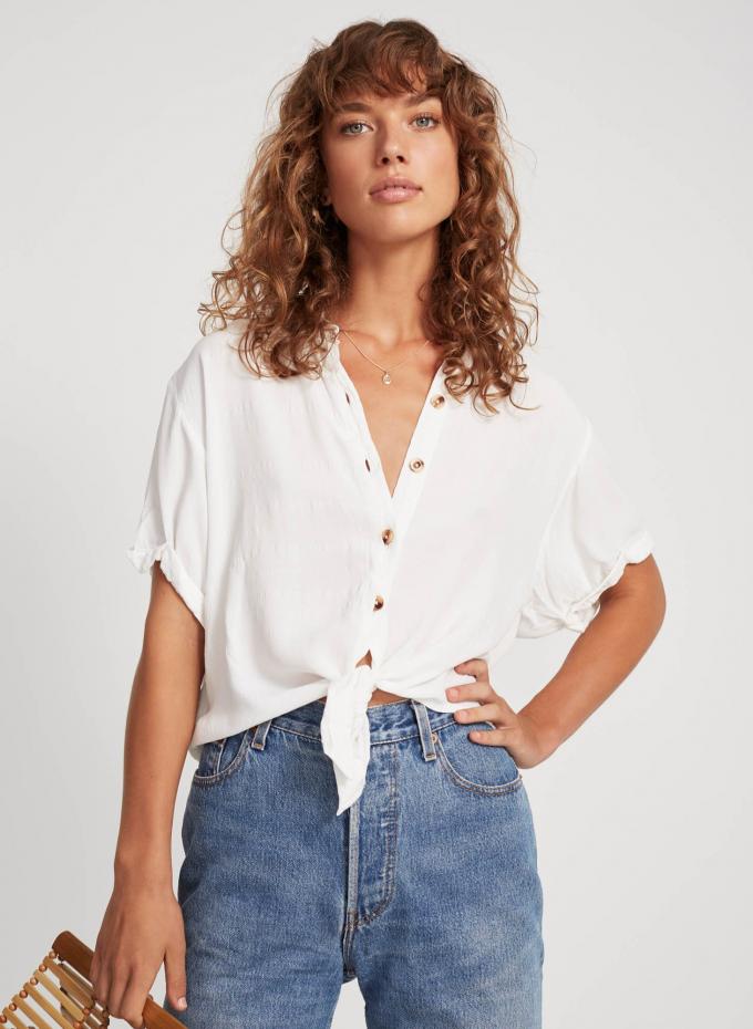 Witte button-up blouse