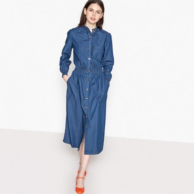 Robe boutonnée en denim