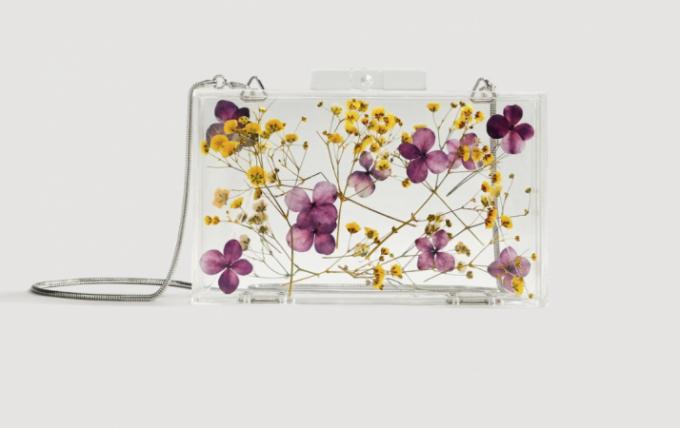 Transparante clutch met bloemen