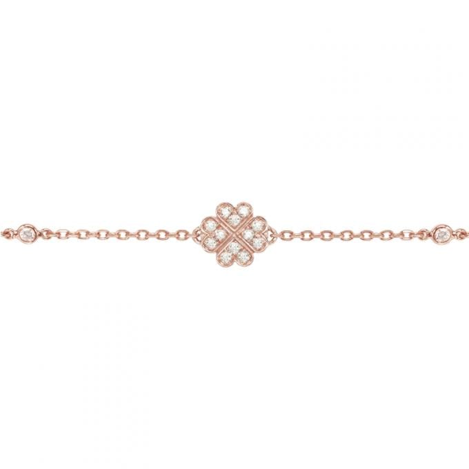 Charm Precious rosé ketting met klavertje