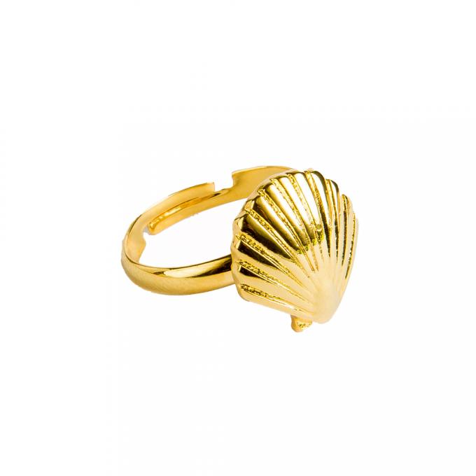 Gouden ring met schelp