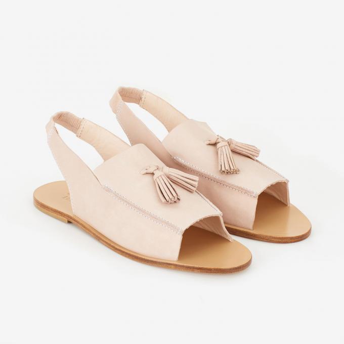 Nude loafer sandaal