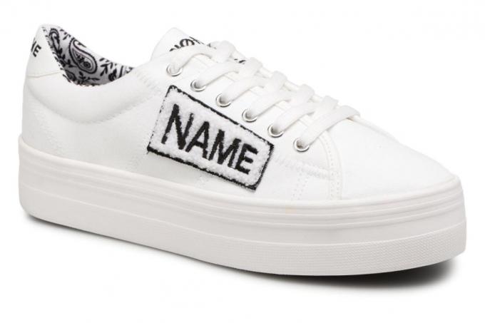 Witte 'name' plateausneaker
