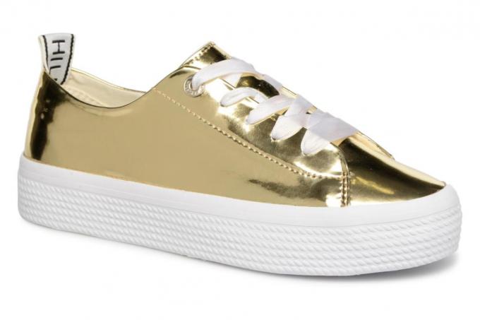 Gouden platformsneaker