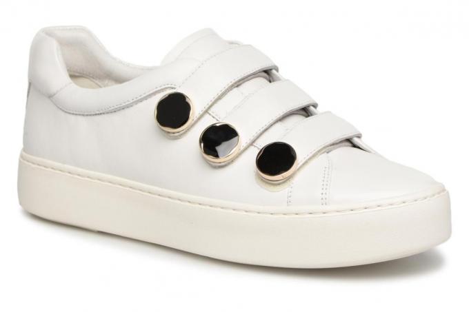 Witte platformsneakers met velcro