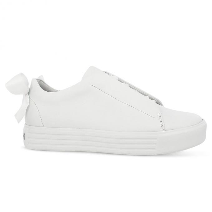 Witte platformsneaker met strikje