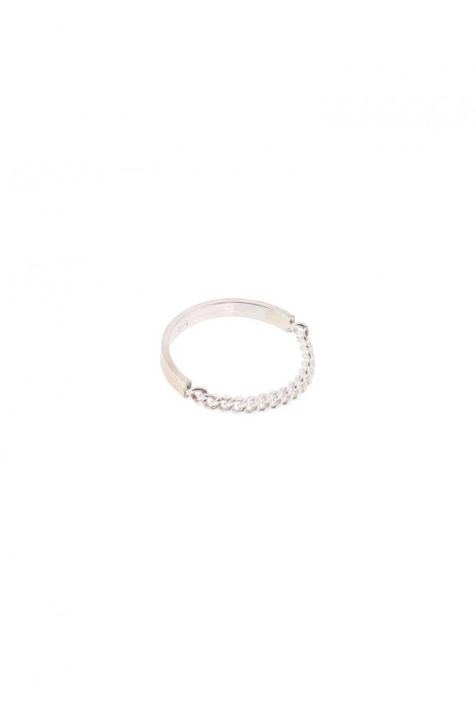 Zilveren ring met chain