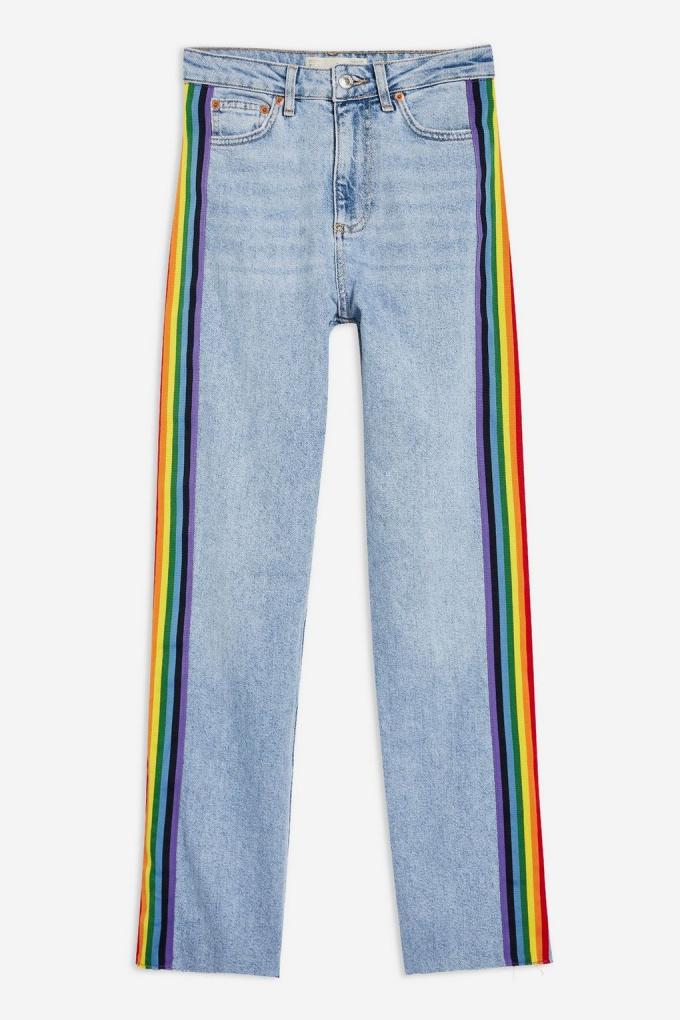 Jeans met regenboogdetail