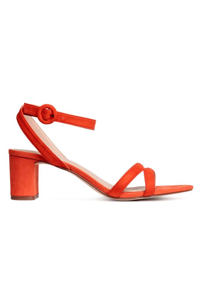 Oranjerode strappy sandalen