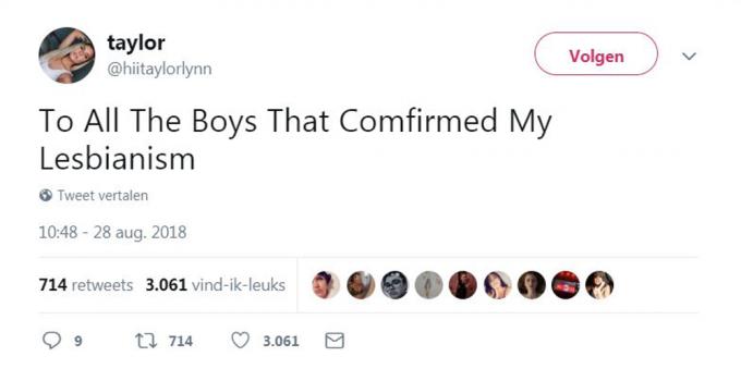 Aan alle jongens die mijn lesbisch zijn hebben bevestigd