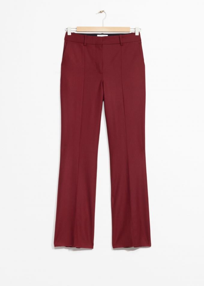 Pantalon bordeaux en laine