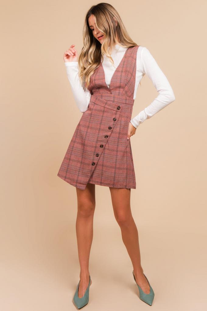 Plaid salopette rok