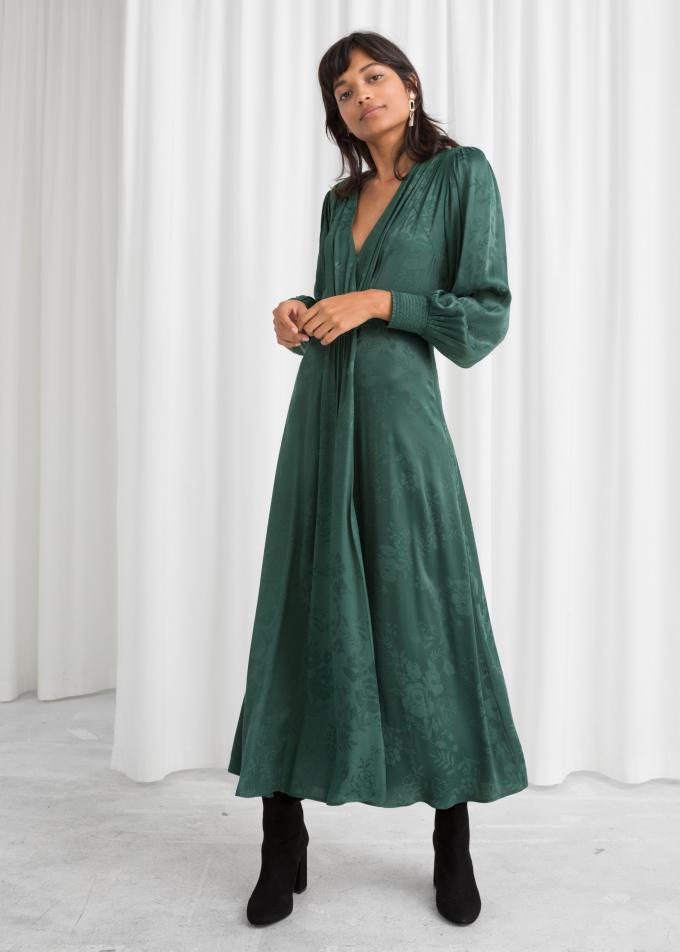 Robe jacquard verte