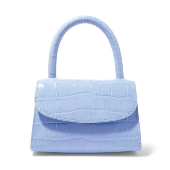 Babyblauw tasje met croc-effect