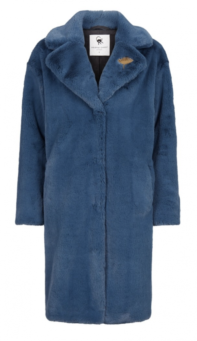 Furry blauwe mantel