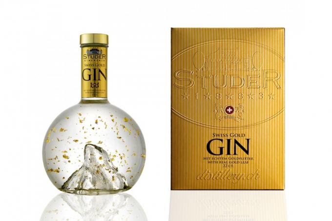 Gin met goudvlokjes - Studer via Luxury For Men