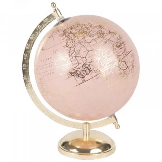 Roze wereldbol met gouden details