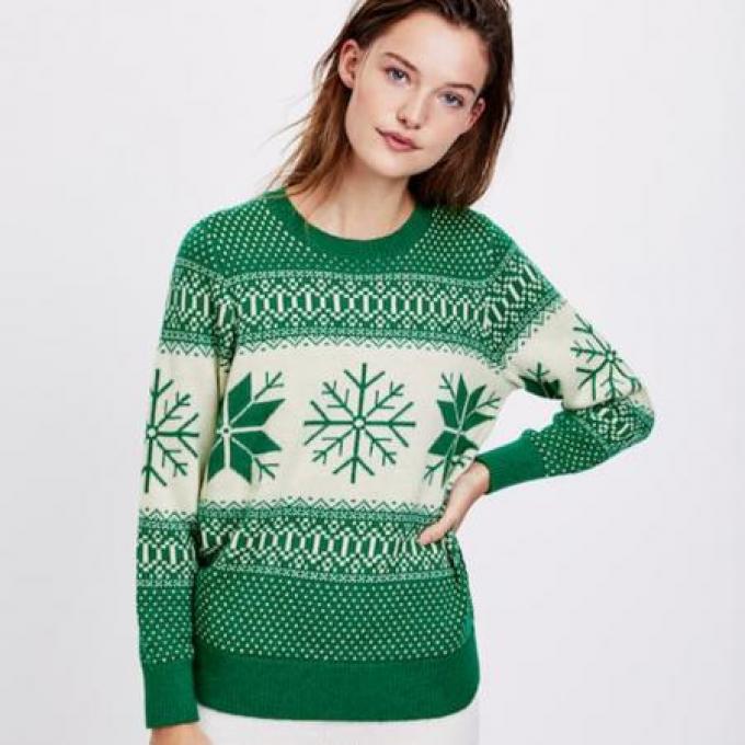 Jacquard trui met sneeuwvlokken