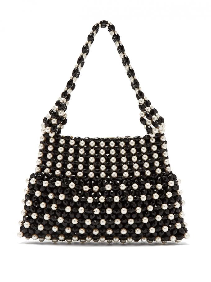 Quinn faux pearl-embellished bag monotoon