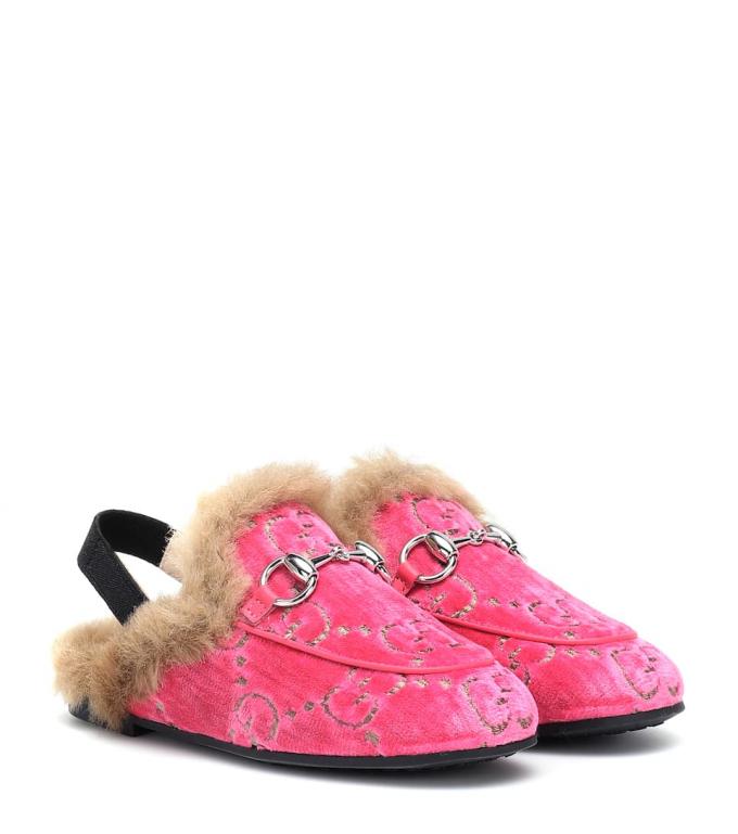 Princetown fluweelroze slipper