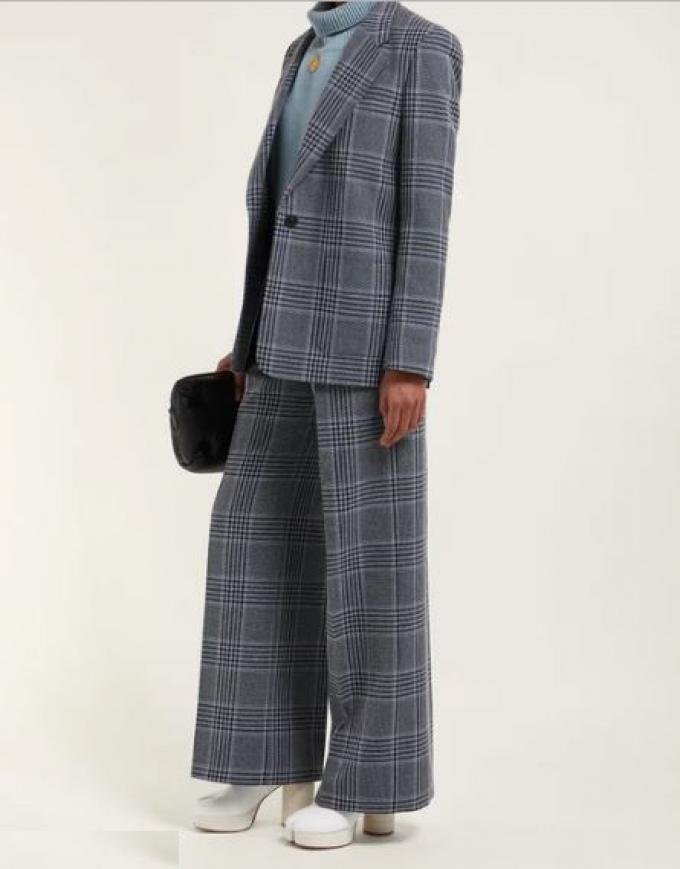 Acne checkered suit in grijs