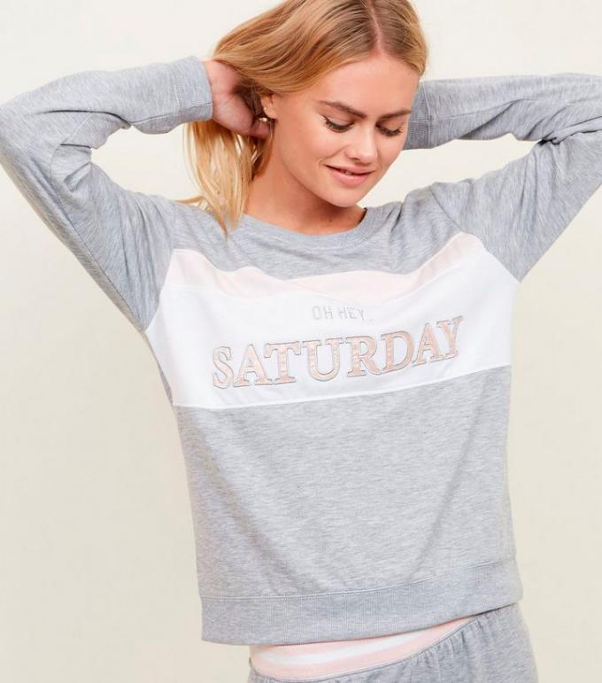 Sweat gris color block - New Look