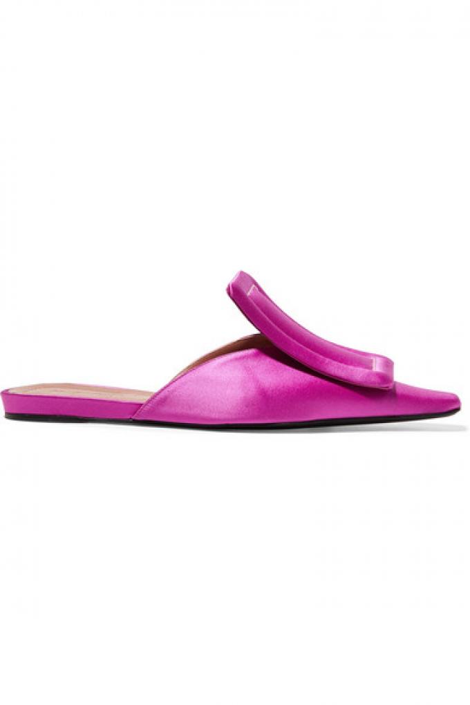 Roze satijnen slippers