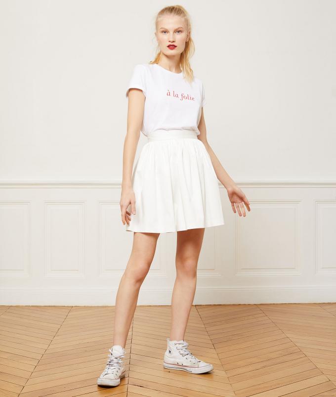 JUPE PATINEUSE EN SATIN DE COTON - LILY - 49,00 €
