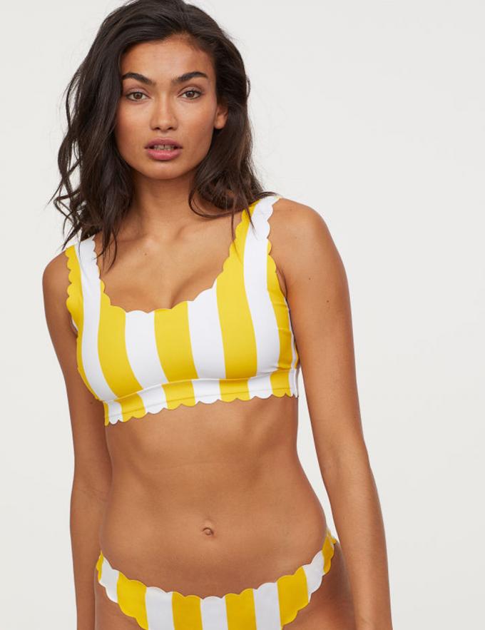 Bikini geel gestreept