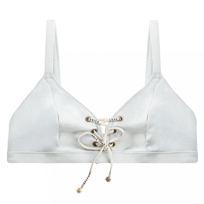 Witte bikini-top met bindbare strik