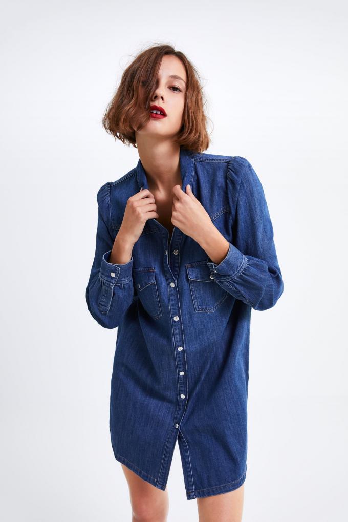 Robe chemise en jeans - Zara