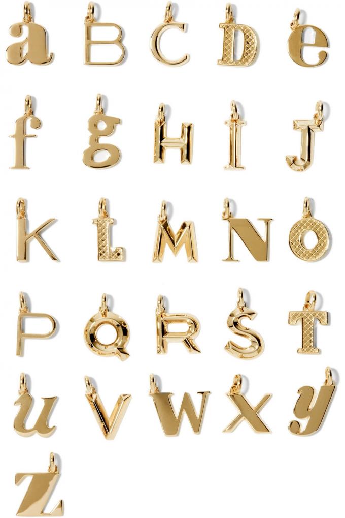 L'alphabet en pendentifs