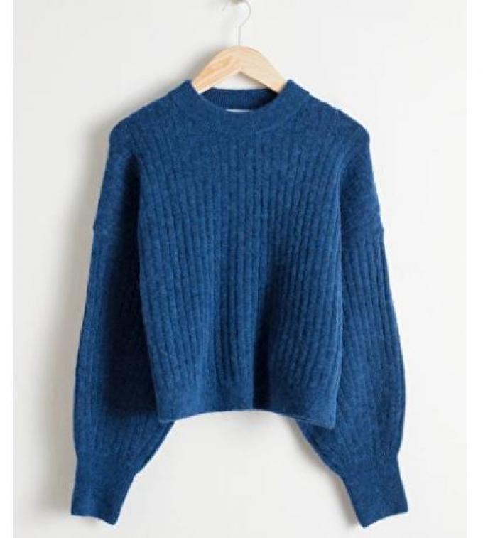 Cable knit in blauw