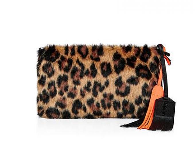 Faux fur bag in leopard